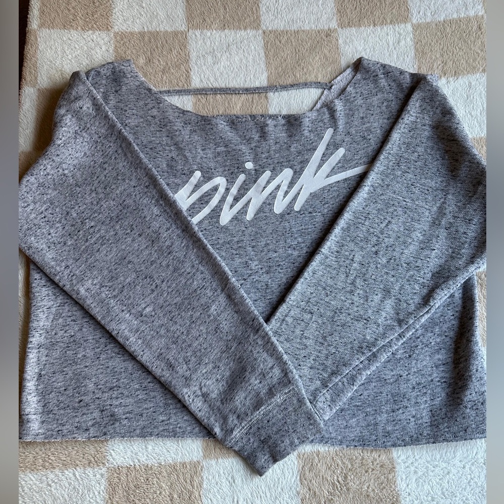 PINK Victoria's Secret Gray Long Sleeve Top